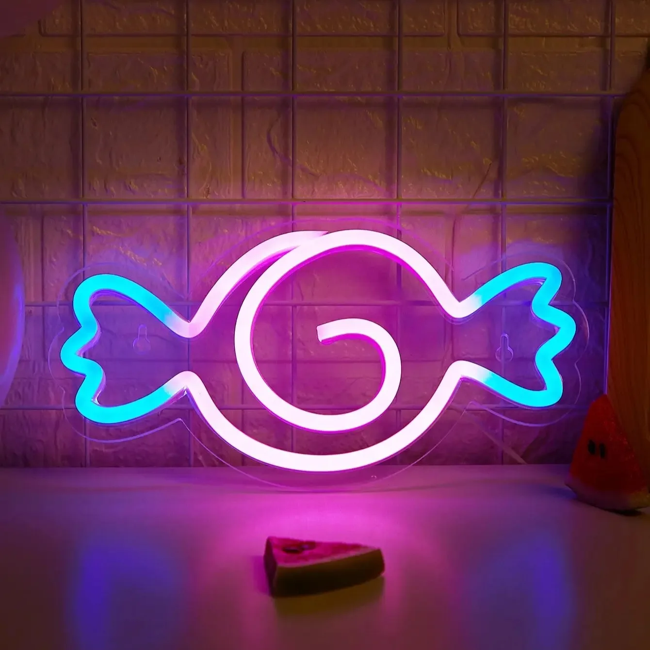 

Sweet Candy Shaped Glowing Neon Light, Ambient Wall Lamp, Fashion Indoor Home Ornament