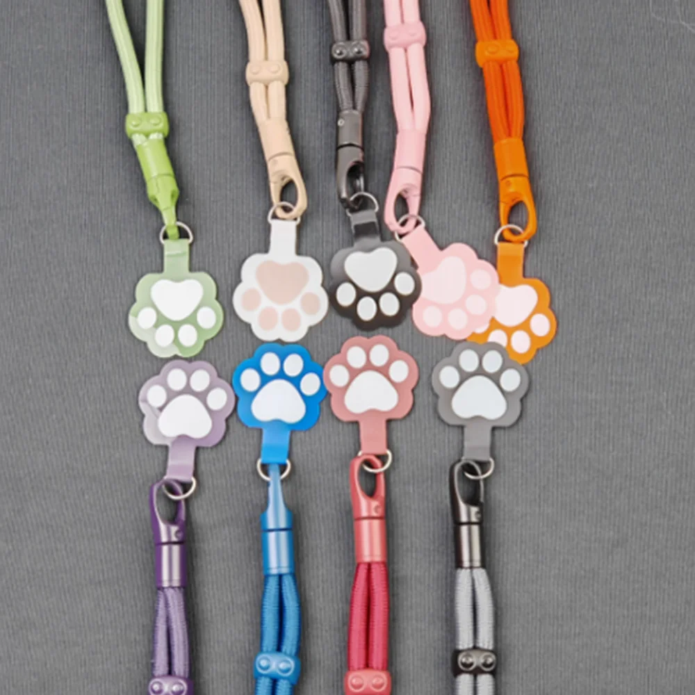 

Универсальный регулируемый ремешок для телефона в виде кошачьей лапки, съемный, с защитой от потери, короткий, милый, на запястье, с наклейкой