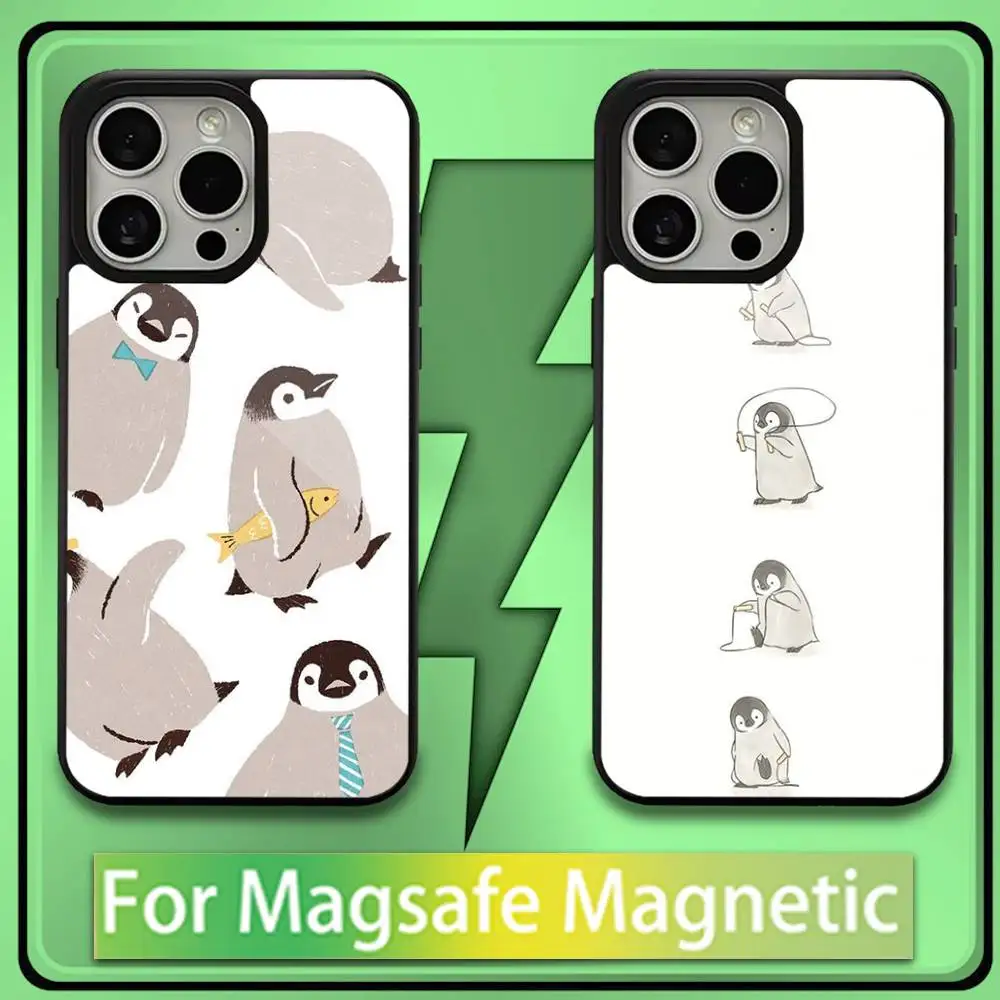 

Cute Cartoon Penguin Phone Case For iPhone 16,15,14,13,12,11,Plus,Pro,Max,Mini Soft Magesafe Magnetic Wireless Charge