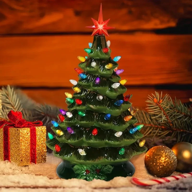 Multicolor Bulb Ceramic Christmas Tree Handmade Sets Accessories Plastic Stars Home Decoration Replacement Twist Light Ornaments