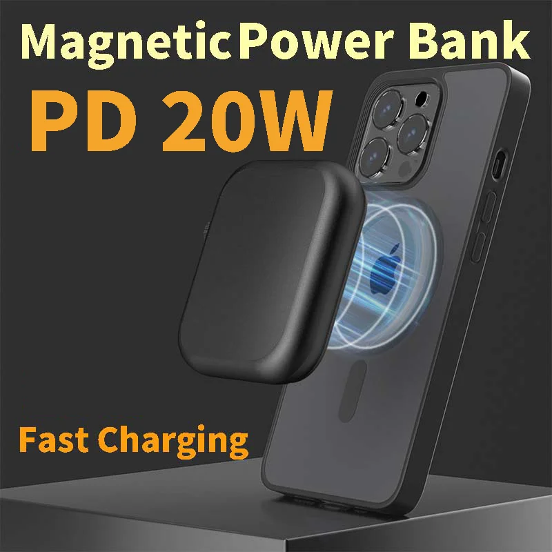 

5000mAh Magnetic power bank UM2 20W Type PD fast charge 3in1 iPhone Airpod Watch Mac safe Mini auxiliary battery