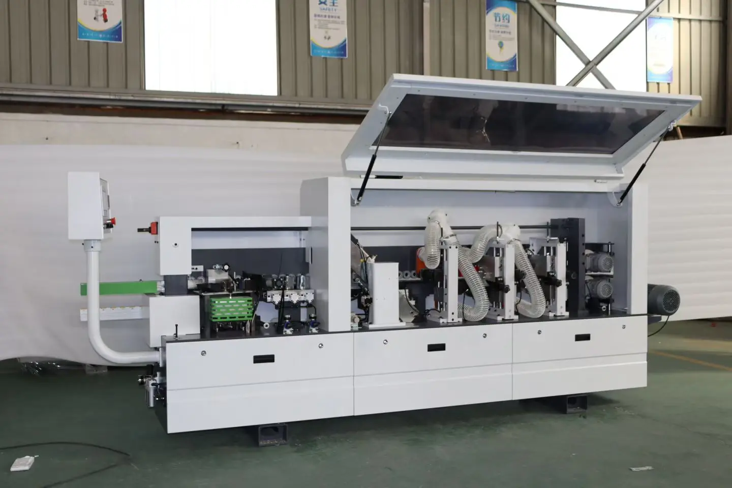 Fully Automatic Edge Banding Machine Rough Fine Trimming Pump Motor Core Components EVA Glue for MDF/Plywood Panel Furniture 4