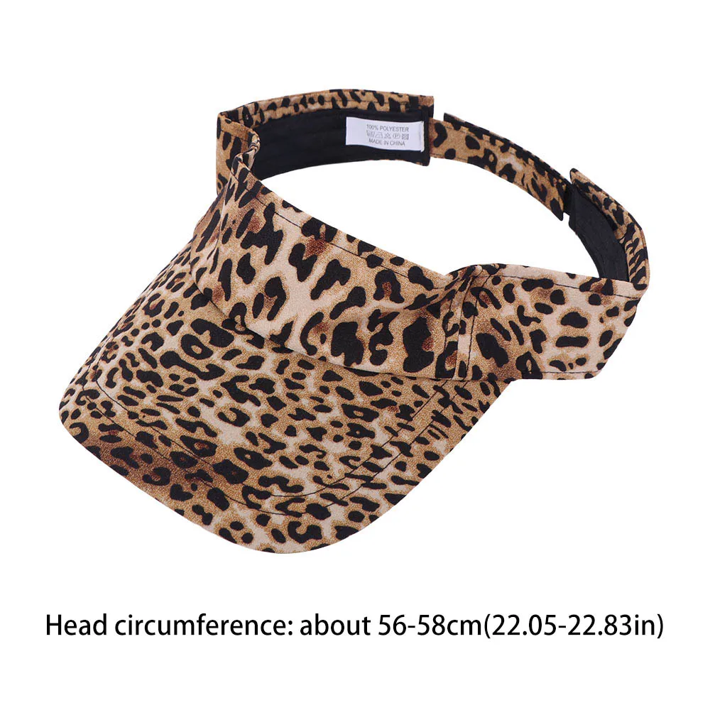 Fashion Korean Style Leopard Print Sun Hat Empty Top Anti-UV Sun Protection Hat Curved Brim Peaked Cap Women Sunshade Hat Summer