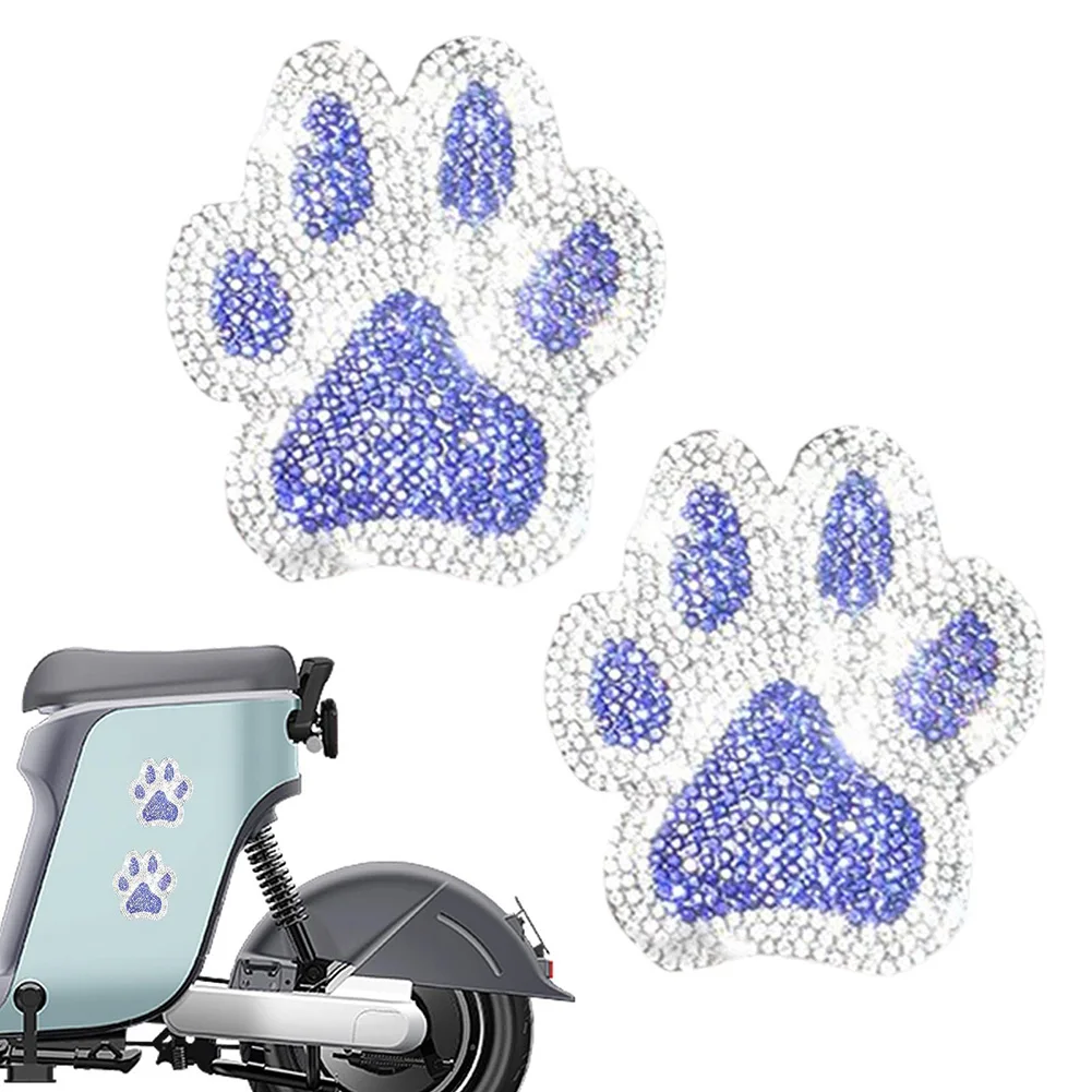 For Crystal-Adorned Paw Print Stickers Waterproof for Cars Trucks Bikes Laptops Water Bottles and Home Office Items