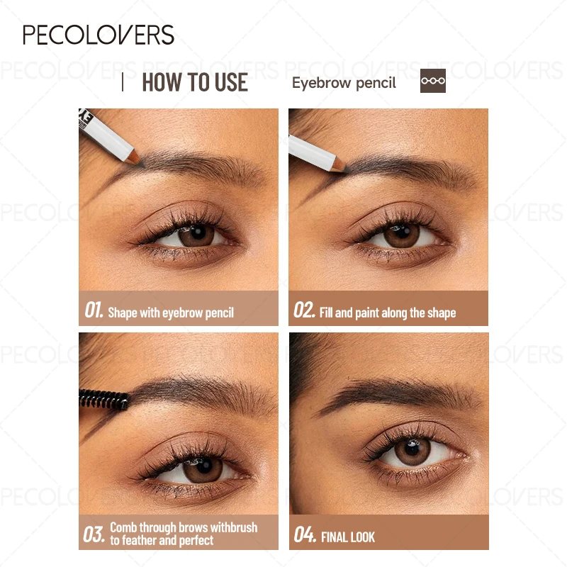 قطعة واحدة مقاومة للماء والعرق، تصميم برأسين، حواجب محددة جيدًا، قلم حواجب متين، هدية عيد الميلاد #5