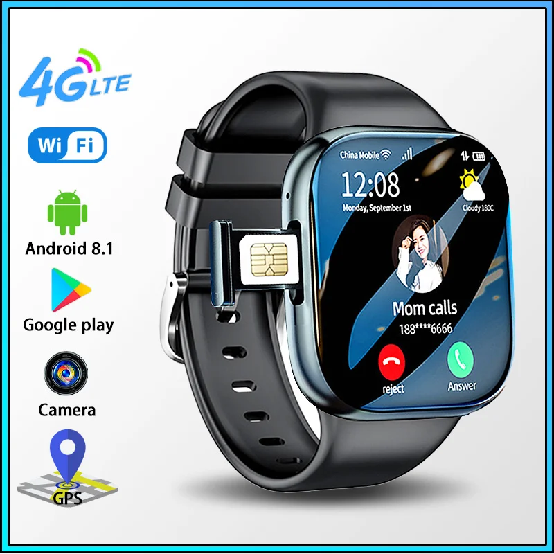 4G Network Android Smartwatch Heart Rate GPS HD Camera NFC SIM Card WIFI Wireless Fast Internet Access Smart Watch for Men Women
