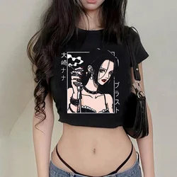 Nana Anime 90s aesthetic crop top girl fairycore gothic  Kawaii tshirt clothes