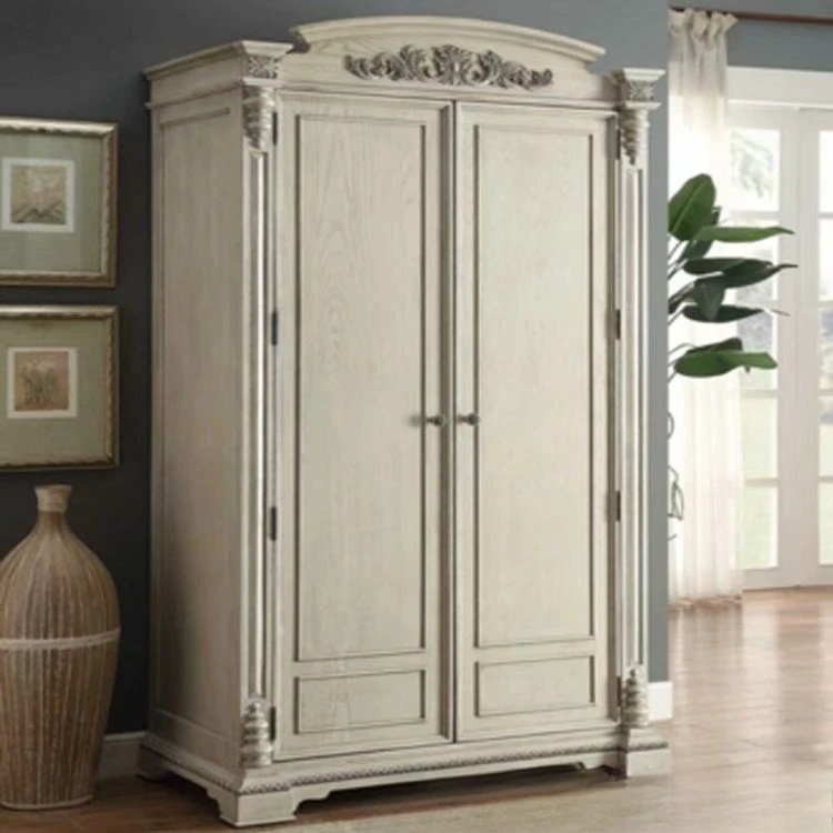 Solid wood wardrobe oak double door wardrobe bedroom three door wardrobe
