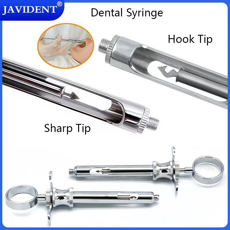 Dental Stainless Steel Intraligamental Dental Surgical Instrument Syringe Pen-Style Aspirating Dentist Injector Tool