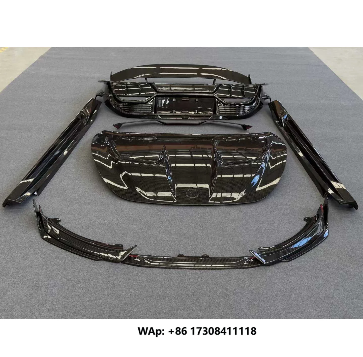 Car Accessories Whole Set Side Skirt Front Rear Lips Bumper Spoiler Carbon Fibre Body Kit