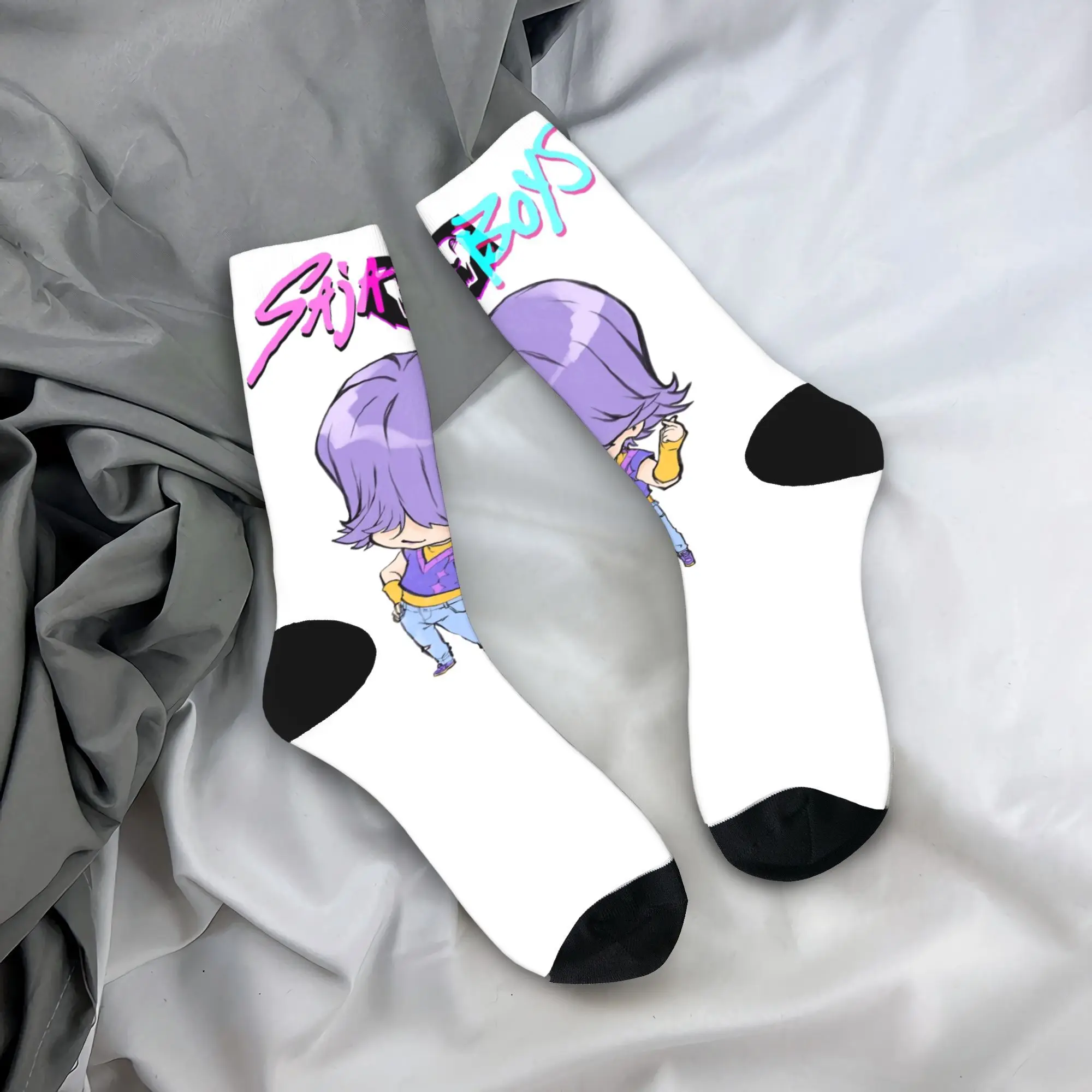 

SAJA Mistery Saja Boys Kpop Demon Hunters Stockings Pattern Kawaii Socks Winter Non Skid Socks Men Skateboard Soft Socks