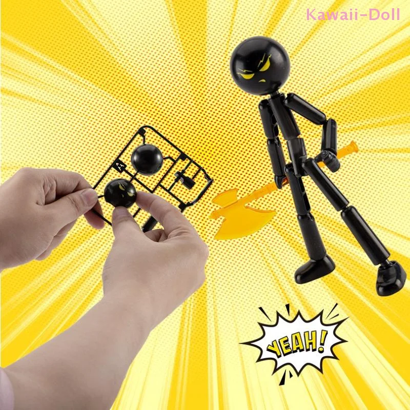 1 Set Movable 3D Printing Mannequin Novelty Action Figure Stickman Assembled Robot Multi-jointed Stickman Toy image 5