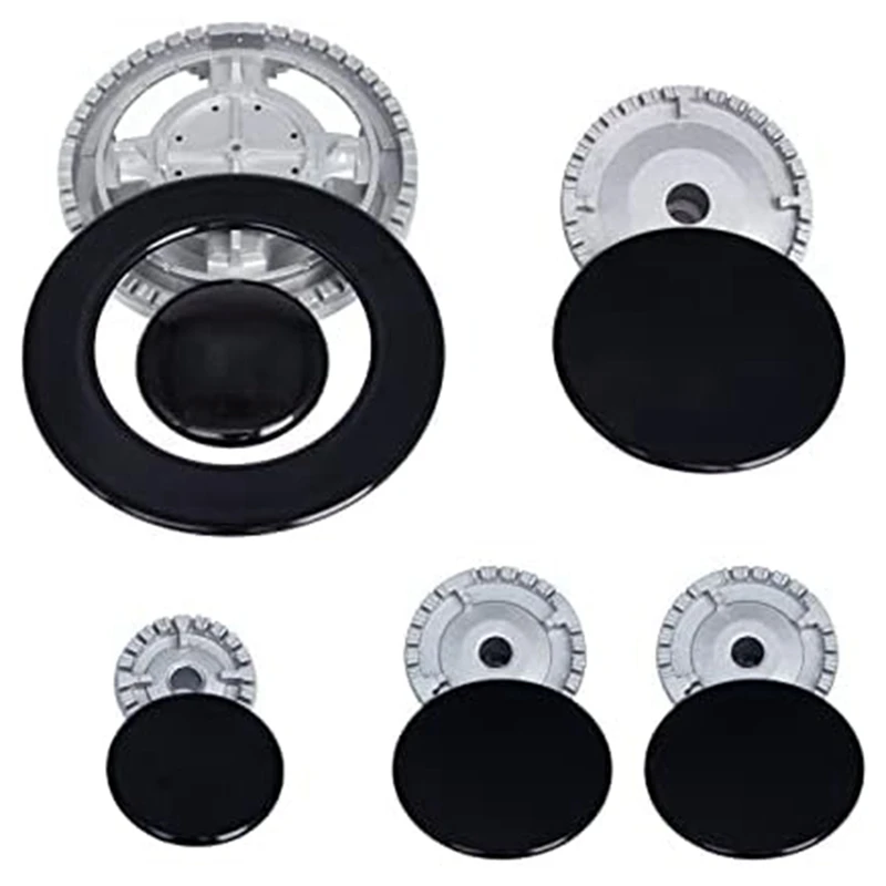 Upgrade Cooker Hat Set Oven Gas Hob Burner Crown Flame Cap Cover Metal For Kitchen Fit For SABAF Stove Handles Lid Kit