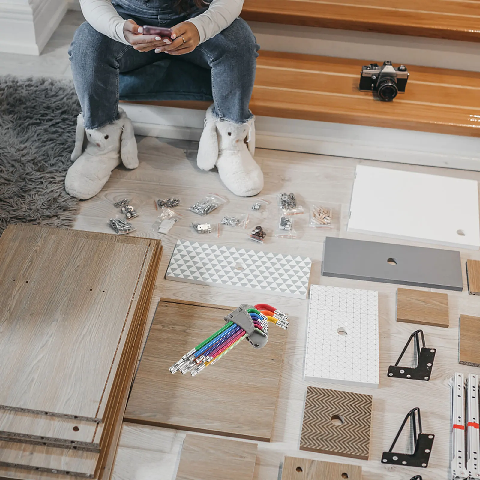 

1Set Multifunction Wrench Assorted Long Arm Chrome Vanadium Material High Hardness Wear Resistant Equipment Repair Tool