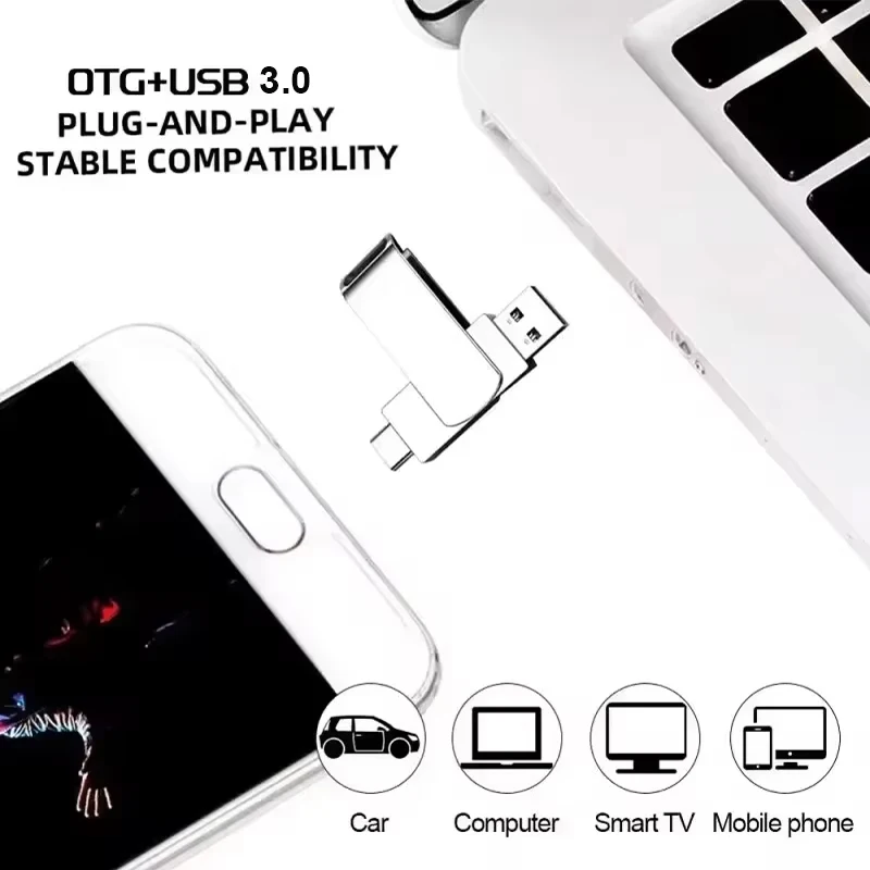 Pamięć USB 3.2, pendrive 512 GB, obsługa OTG, szybki pendrive z portem Type-C, rzeczywista pojemność, metalowa obudowa, do telefonu i komputera. — zdjęcie produktu 2