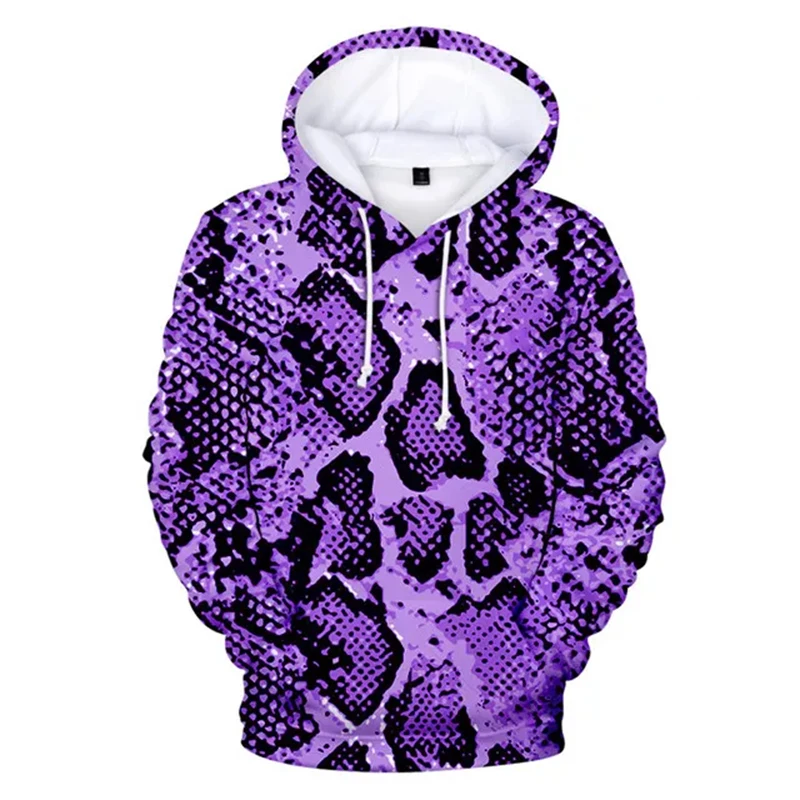 2025 Snake Year Print Hoodie Men's Clothes Animal Role Playing Hooded Coat Leopard Graphic 2025 Spring  Funny Men Sweatshirt