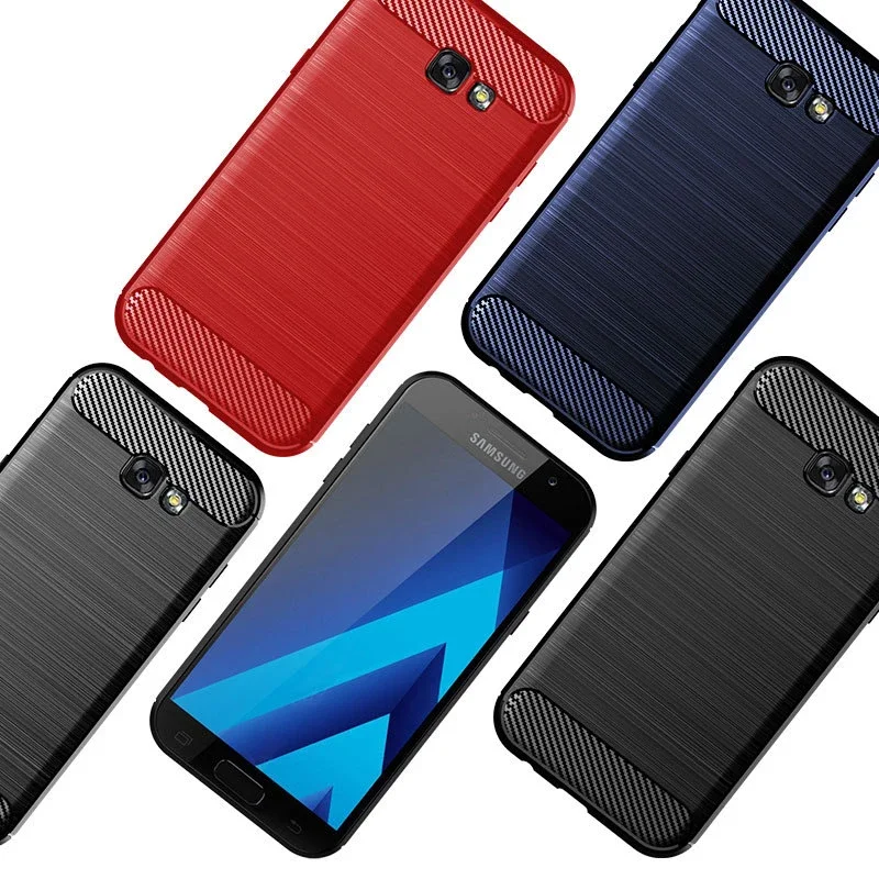 Case For Samsung Galaxy A7 2017 A7200 A720F Case Silicone TPU Shockproof Carbon Cover for Samsung Galaxy A7 2018 A7500 A750F