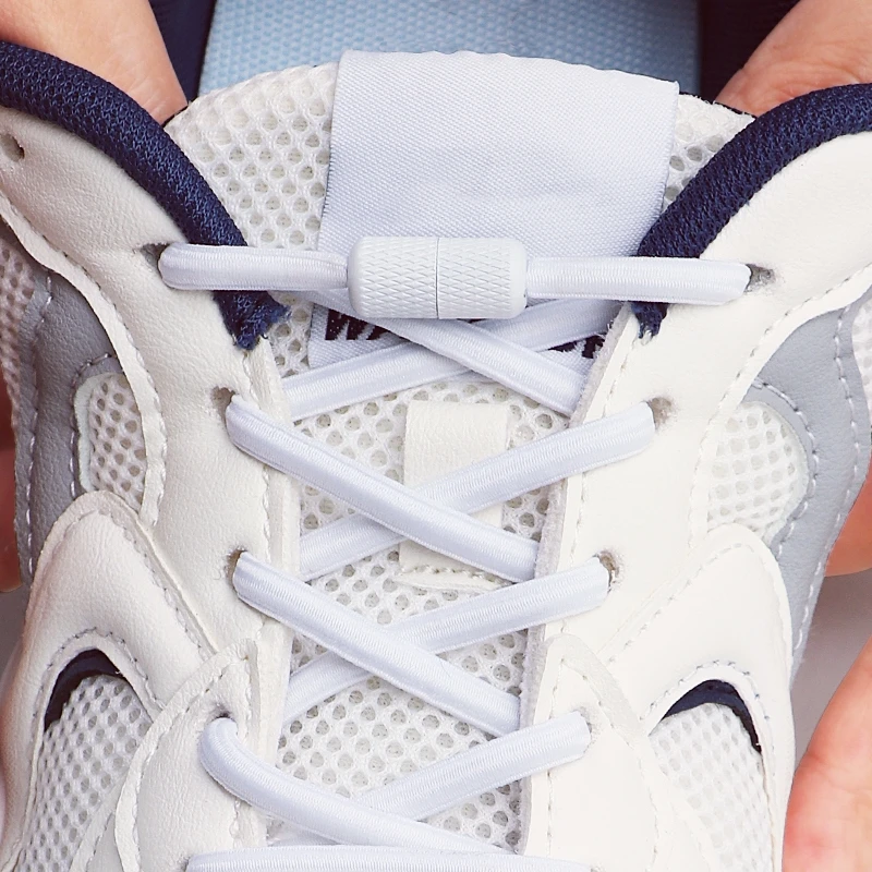 

Round Elastic Laces No Tie Shoelaces Metal Capsule Buckle Shoelace Without Ties Sneakers Basketball Shoe Laces Shoes Accessories