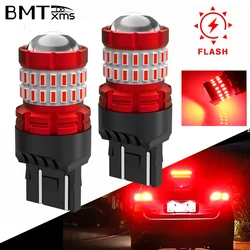 BMTxms 2Pcs W21/5W 7443 P21W LED Bulb Strobe Flash Brake Stop Light T20 3157 P27/7W 1157 P21/5W LED For BMW e46 e90 Toyota HONDA
