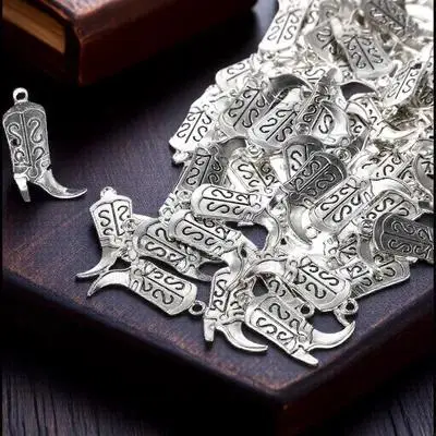 

100 шт. очаровательных подвесок из сплава в форме ботинков, для самостоятельного изготовления украшений, для ожерелий, брелоков, браслетов, уникальный милый декор для рукоделия