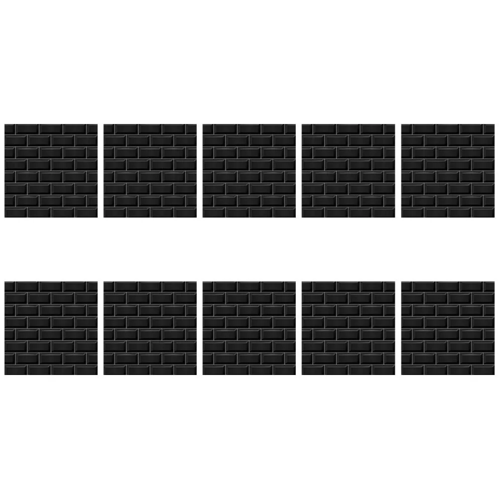 

10 Sheets Self-adhesive Crystal Film Tile Stickers Shower Decorative Removable Pvc Wall Decals