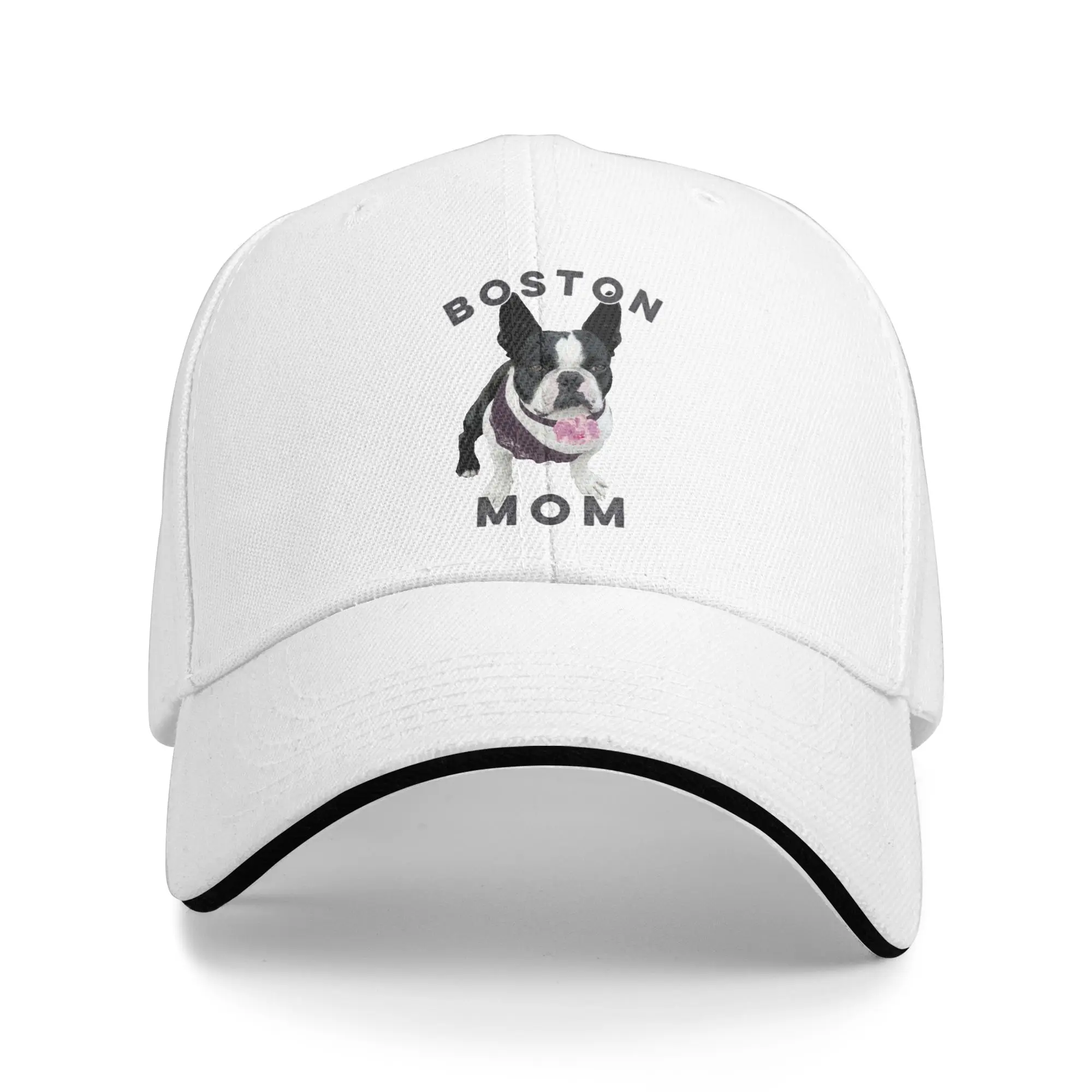 Casual Baseball Cap Boston Terrier Mom Dog Pet Moms  Outdoor Gym Trucker Hat For Men Hot Sale Street Style Snapback Cap