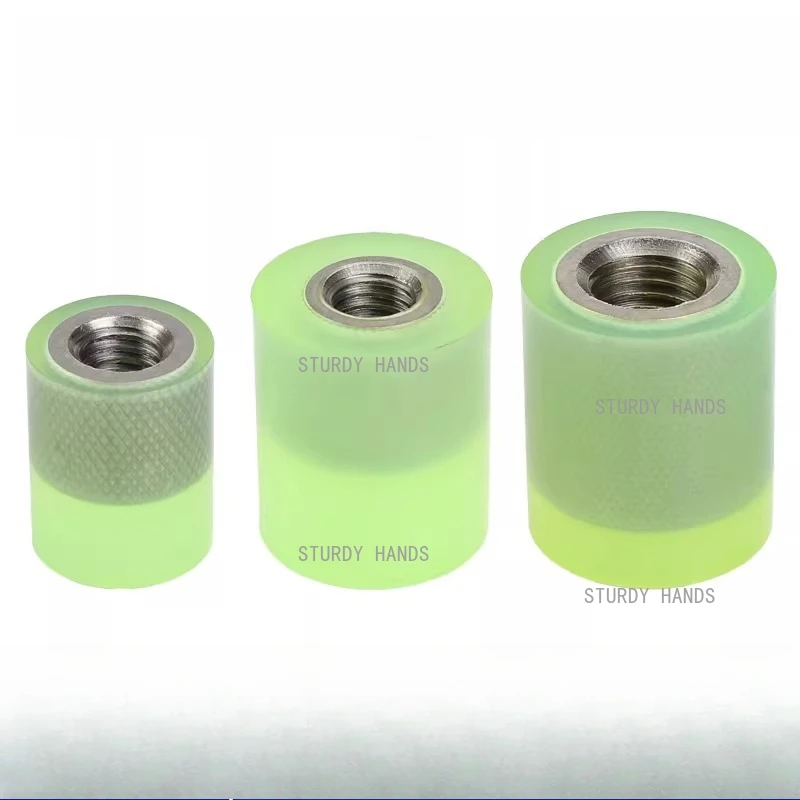 Stainless Steel Urethane Shock Absorption Buffer Nut with Polyurethane PU Coating Inner Thread Compression Block