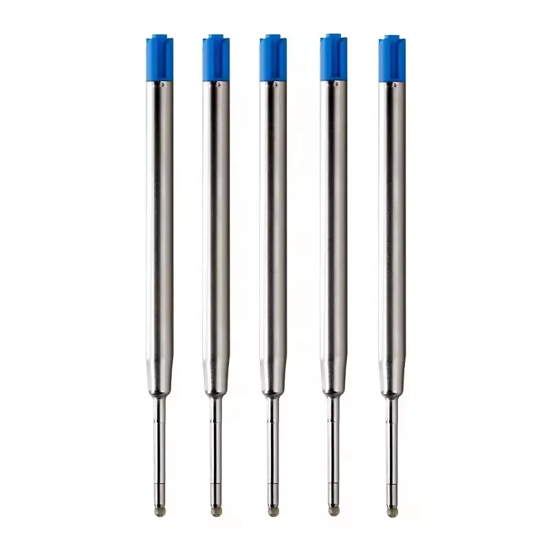 5Pcs/lot Black/Blue Ink Metal Cartridge Ball Point Pen Refills For Self-Defense Tactical Pen Accessories