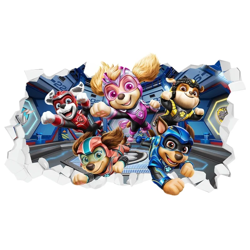

Наклейки на стену с мультяшными персонажами «Щенячий патруль» для детской комнаты, детского сада, дома, спальни, 3D анимированные постеры, художественные наклейки