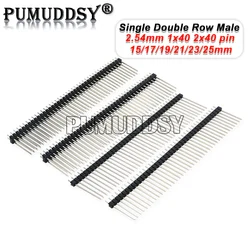 40 Pin 1x40 2x40 Single Double Row Male Breakable Pin Header Connector Strip For Arduino Black 2.54MM Length 15MM~25MM 10PCS/LOT