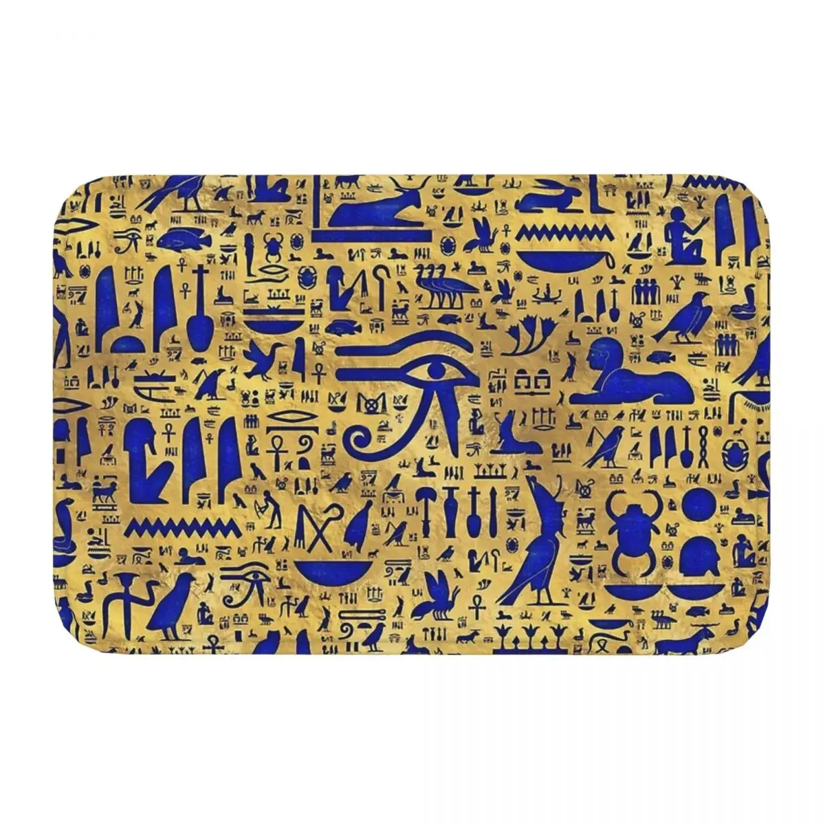 Ancient Egypt Egyptian Africa Bath Mat Hieroglyphic Lapis Lazuli And Gold Rug Home Doormat Living Room Carpet Balcony