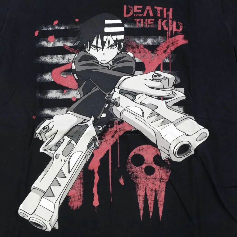 Rare Vintage Soul Eater Death The Kid Guns Graphic T Shirt 2000s Anime Black