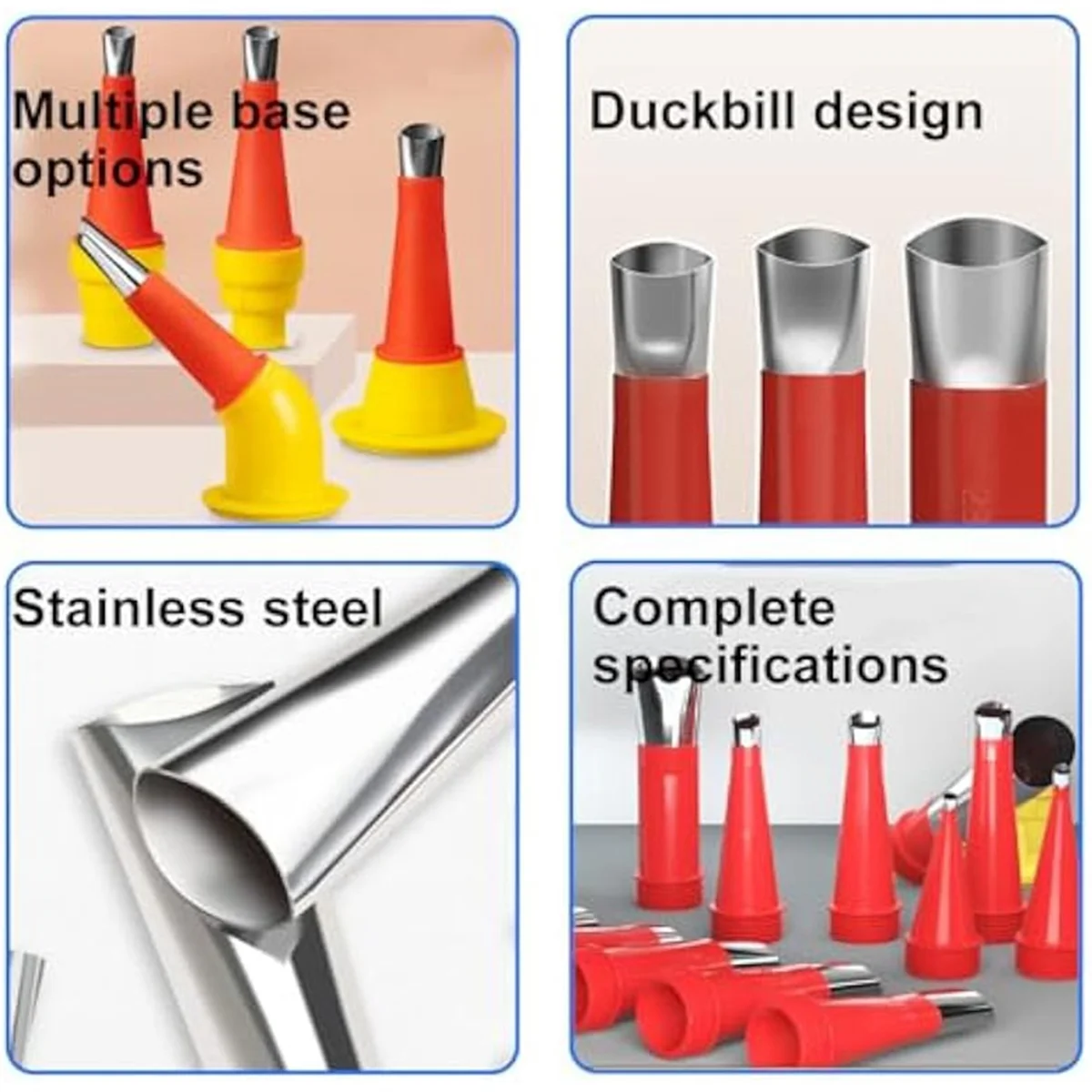 

GIGI Caulk Finisher Kit Caulking Nozzle Tips Stainless Steel with Connection Bases Replacement 30 Pieces