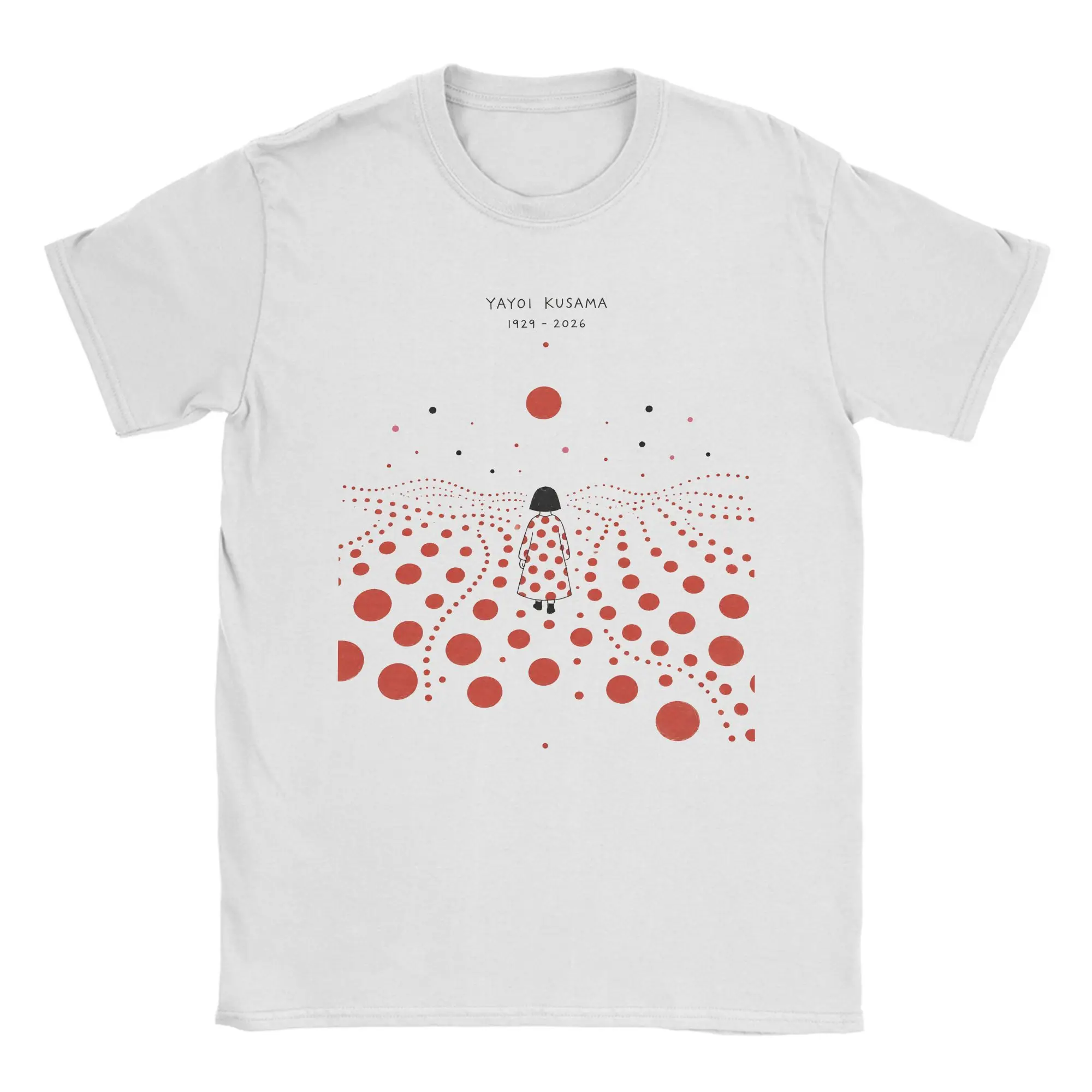 Yayois Kusamas Memorial Polka Dots T Shirt Men's Cotton Clothing Streetwear  Round Neck Short Sleeve