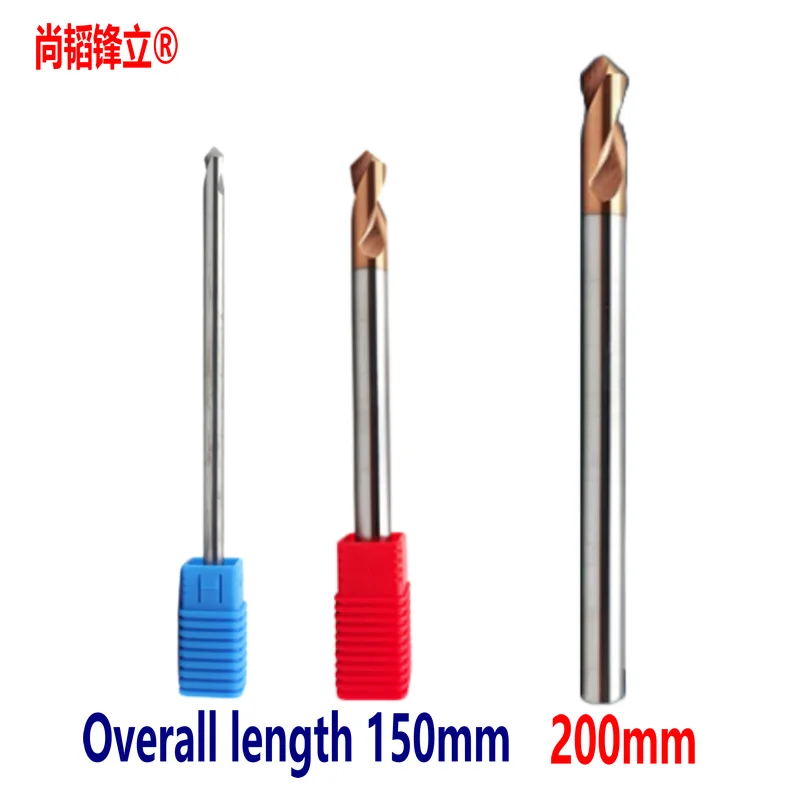 Carbide 60 90 120Degree  AL Coating Tungsten Steel Positioning Spot Drill Stub Starting Location Center Bit Lengthen 150mm 200mm