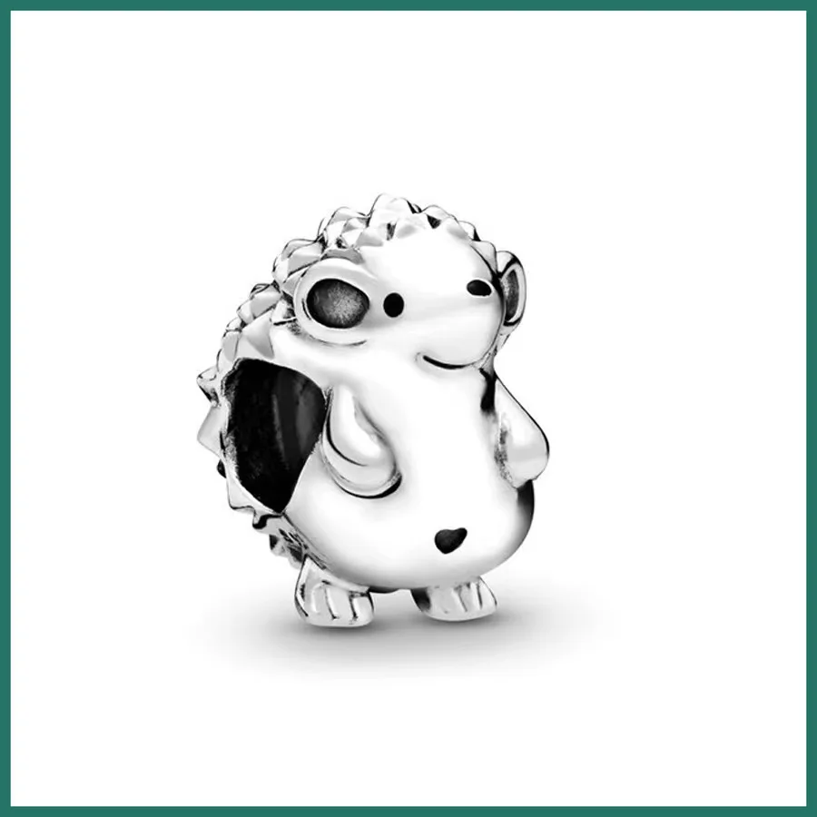 New Hedgehog Animal Charm Suitable for Original Pandora 925 Silver Bracelet DIY Women's Jewelry Christmas Gift