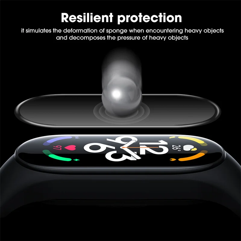 Tempered Glass for Xiaomi MI Band 8 7 6 5 4 Film Smartwatch Accessories Full Screen Protector 9D Full Protective Cover HD Film