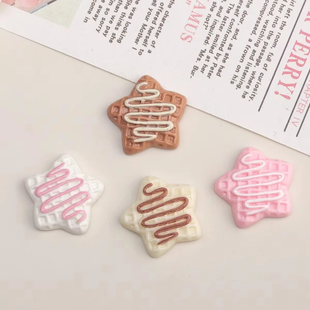 10/20/30/40PCS Pink Cartoon Resin Flatback Star Cabochons DIY Scrapbook Making Decor Accessories