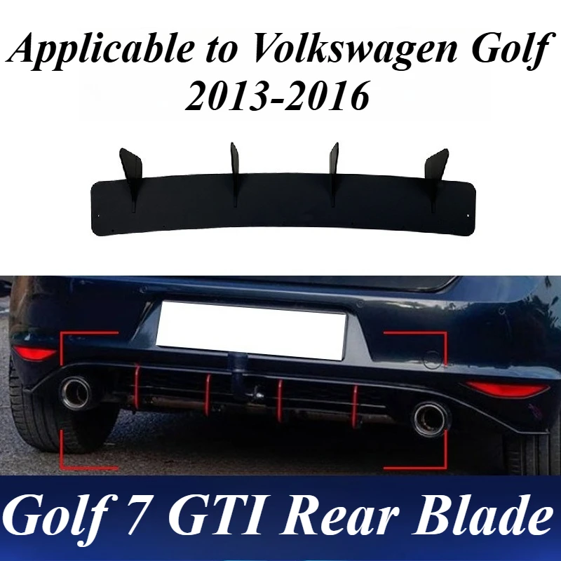

For VW Golf 7 GTI 2013-2016 Rear Bumper Lower Spoiler Diffuser ABS Plastic Sporty Look Exterior Body Kit Fashion Car Accessories