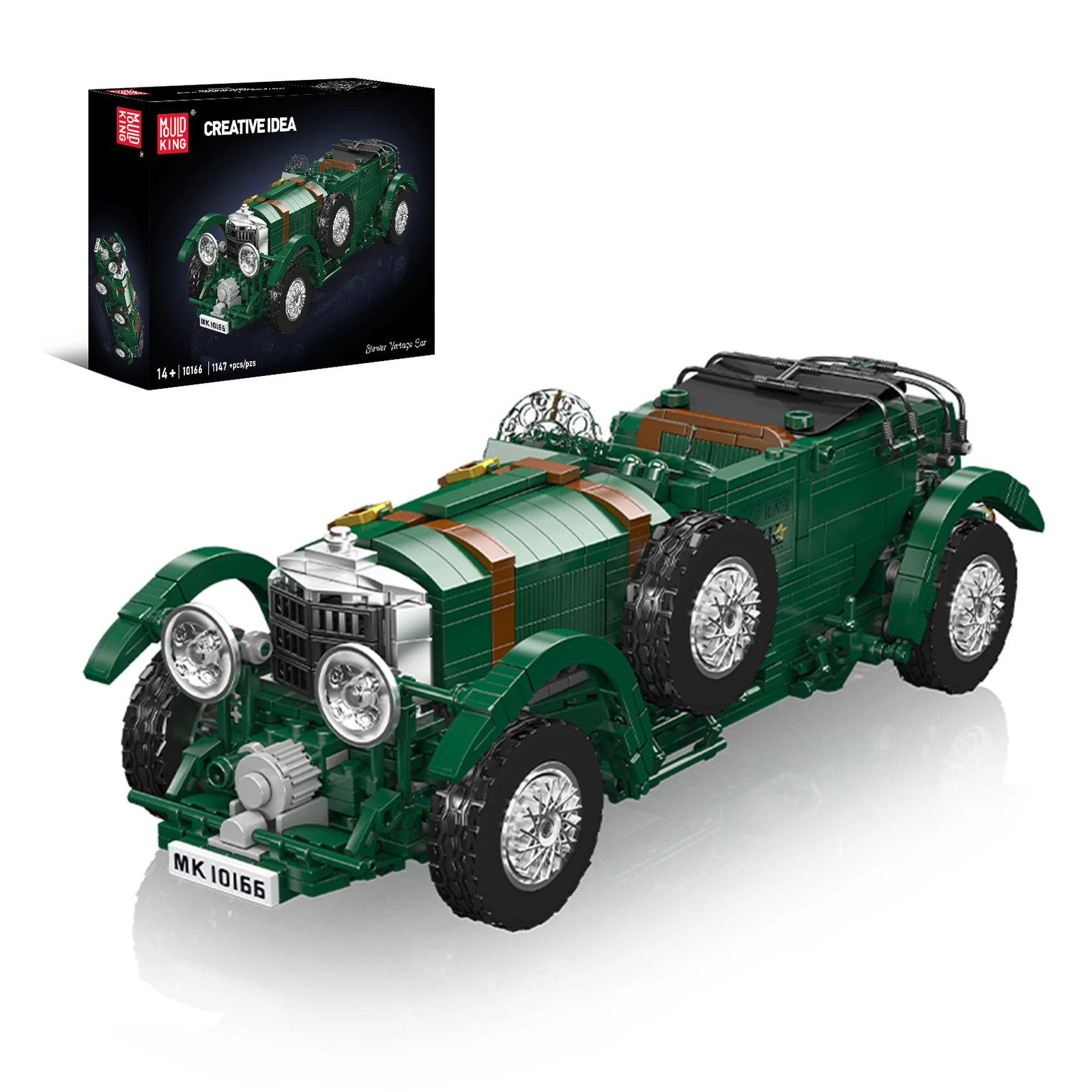 

Mould King Classic Green Vintage Car 1147PCS Building Blocks Technical Model Collectible DIY Vehicle Toy for Adult Christma Gift