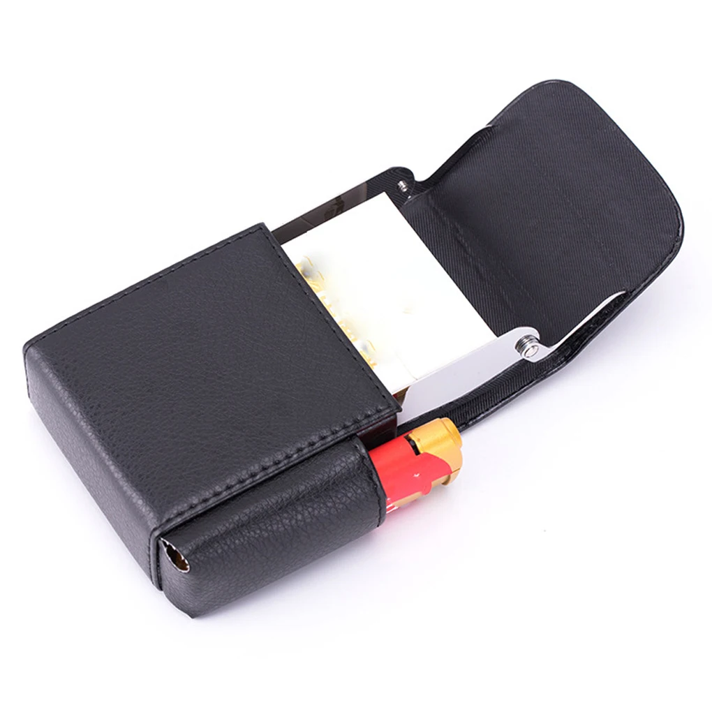 Women Storage Case Leather Holder Belt Pouch Reusable Lighter Wallet Carrying Pocket Solid Color Organizing Type 3 Black