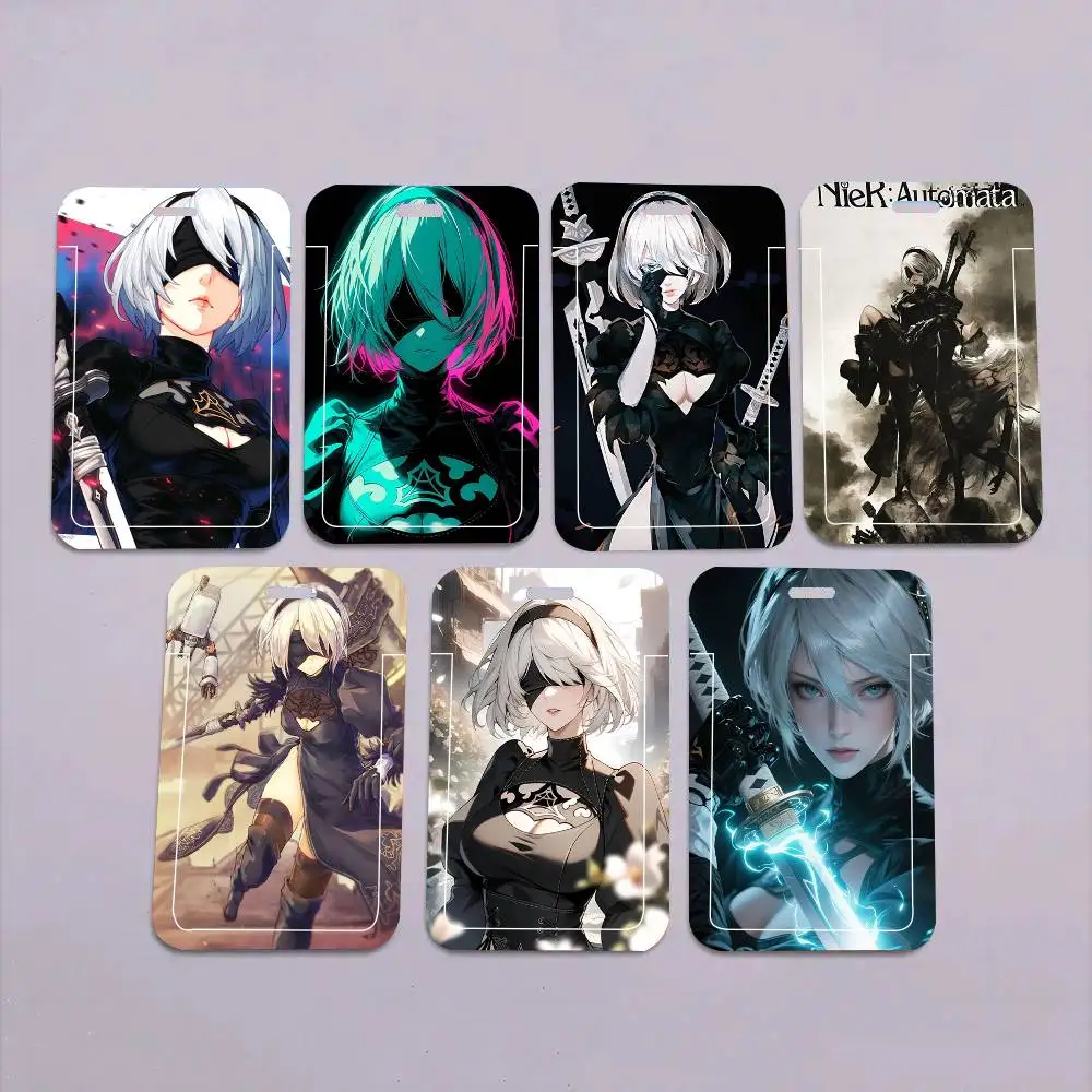 Nier Automata Anime Fight Game Black Lanyard Card Holders Student Meal Cards And Campus Ids School