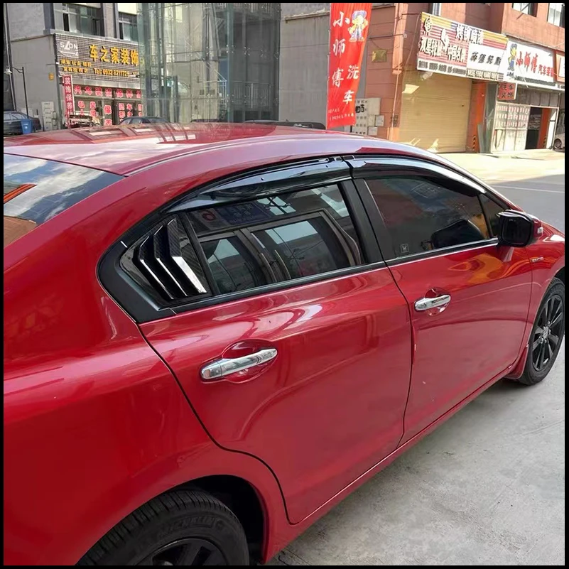 Car Styling For Honda Civic Sedan 2011-2014 9th Rear Door Window Louver Shutters Vent Cover Decoration Auto Parts Accessories