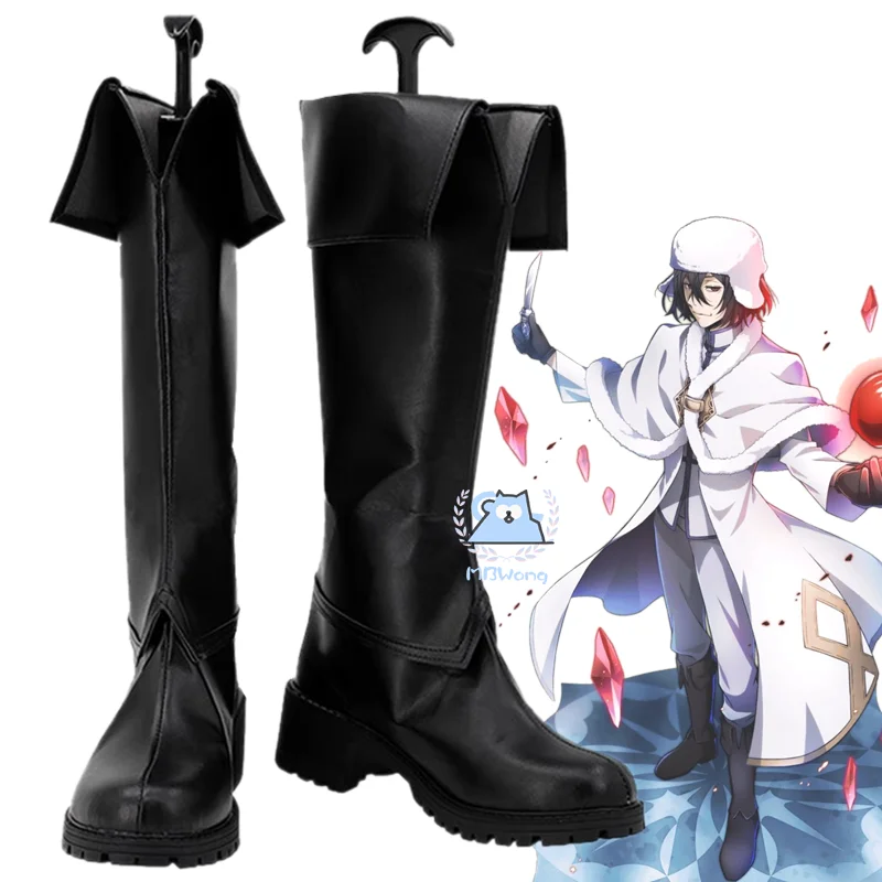 Anime Bungo Dogs Fyodor Dostoevsky Cosplay Boots Shoes Red Men Shoes Costume Customized Halloween Party Accessories Shoes