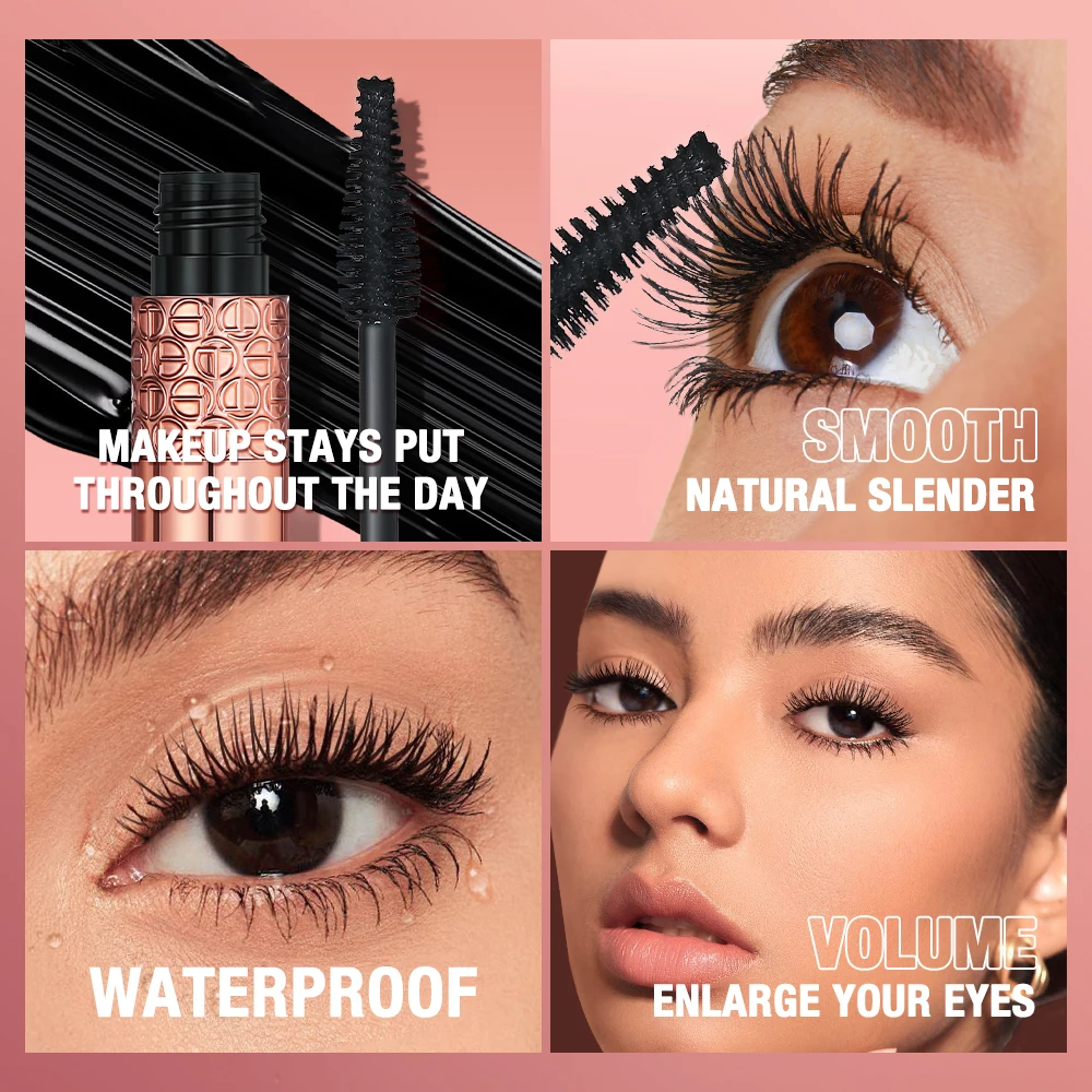 O.TWO.O Mascara Waterproof Lengthens Eyelashes Extension Black Non-smudge Lengthening Volume 5D Silk Fiber Mascara Cosmetics