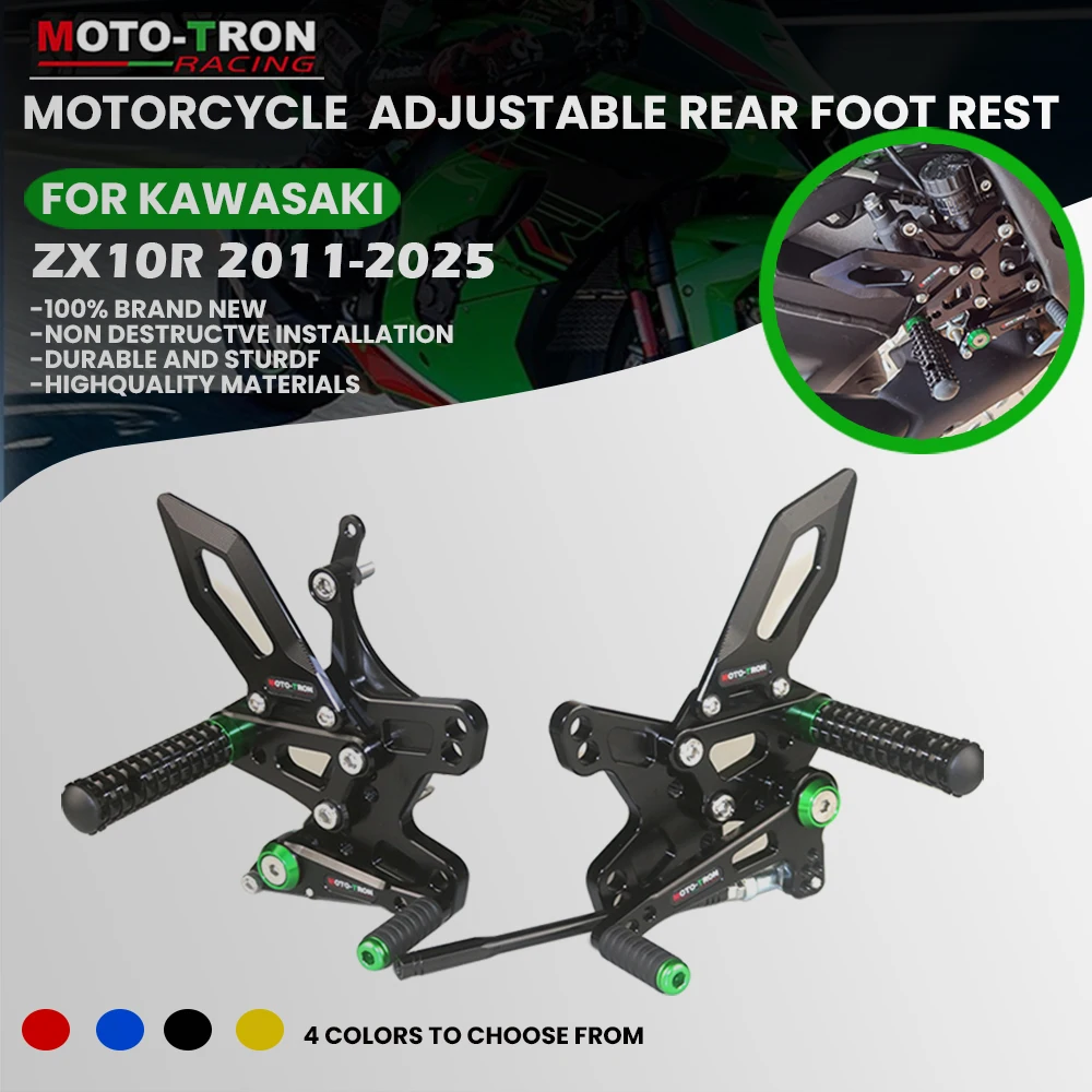 

MOTO-TRON мотоциклетный регулируемый задний комплект с ЧПУ, подставка для ног, подставка для ног для KAWASAKI ZX10R ZX-10R 2011-2025