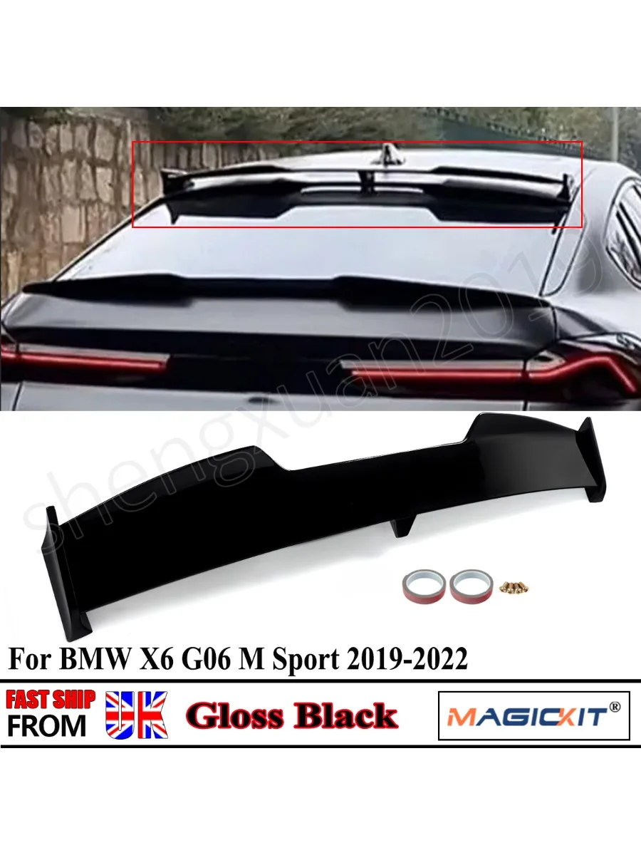 Fit Voor Bmw X6 G06 X6M 2020-2023 Gloss Black Achter Dak Lip Spoiler Top Wing - afbeelding 2