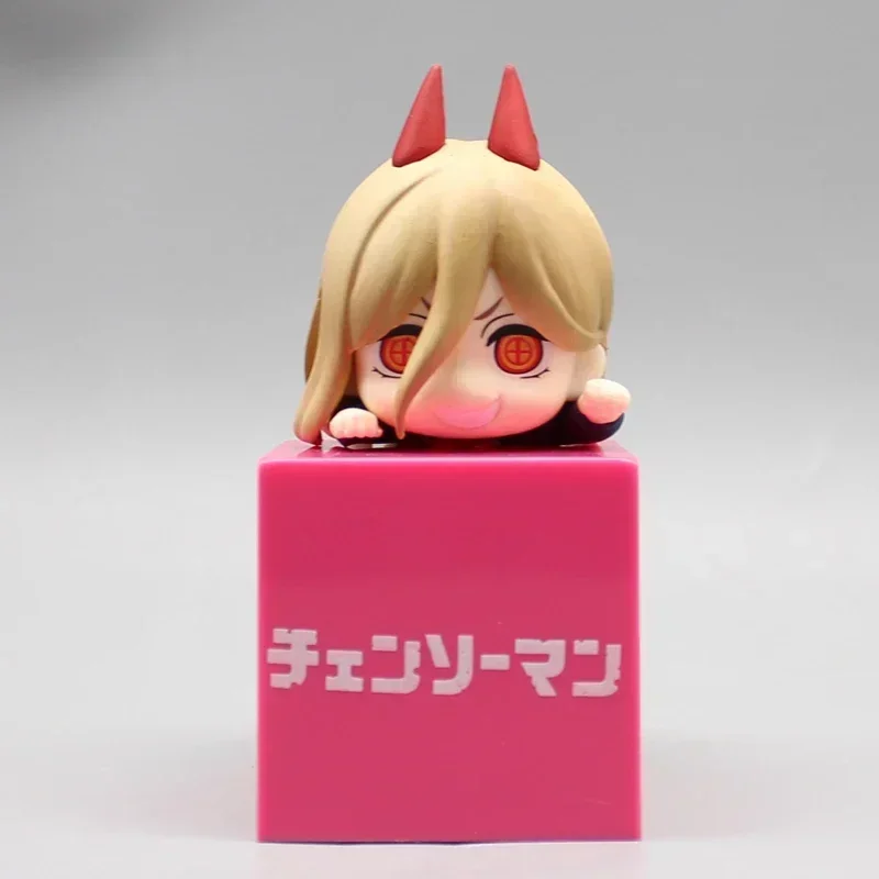Anime Chainsaw Man Mini Figures GK Power Denji Action Figures Cute Makima Figures Q Version Car Ornament Gift PVC Model Toys