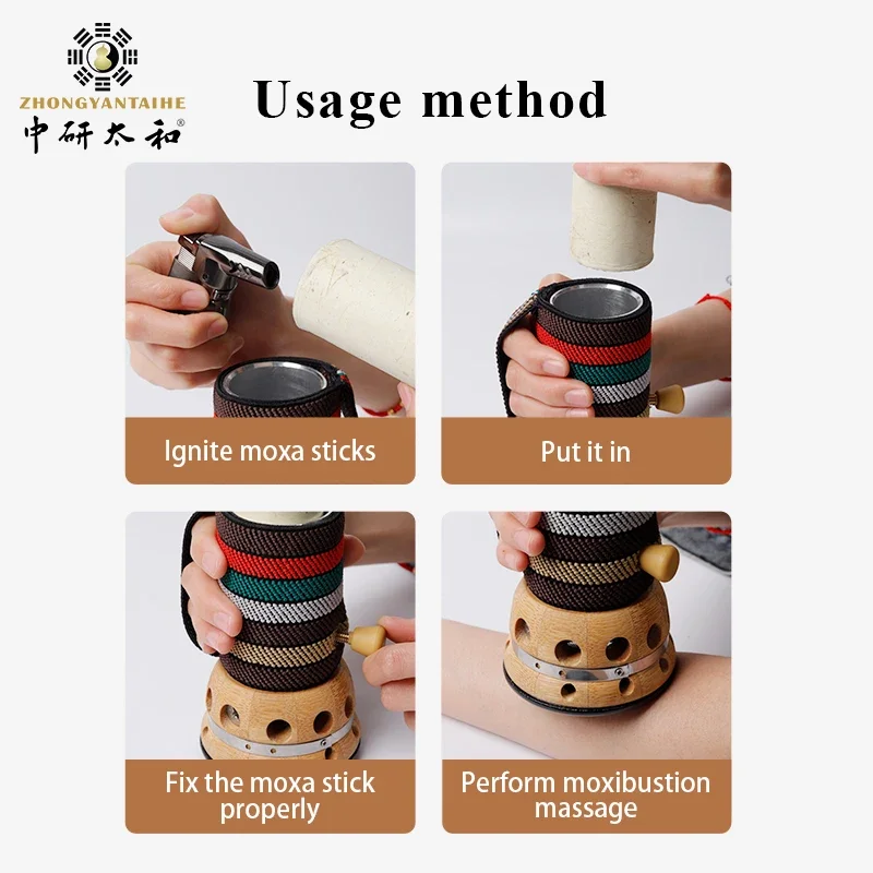 Zhongyan Taihe Multifunction Moxa Therapy Massager Body Beauty Bianstone Moxibustion Jar Moxa Stick Moxibustion Artemisa Rolls