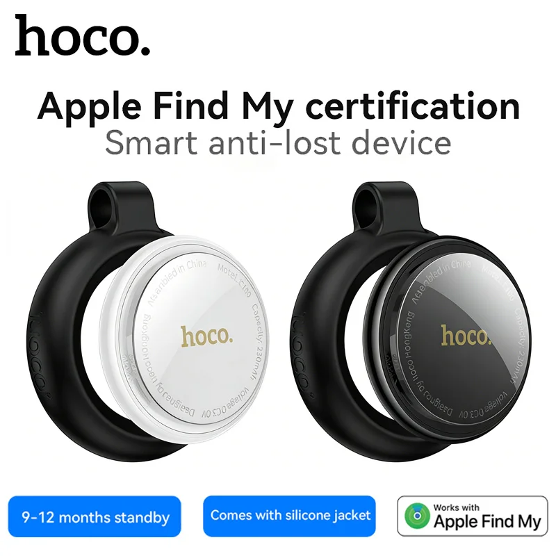 

HOCO E100 Smart GPS Tracker Mini Tag Anti-Lost Device with Case for iOS Apple Find My App Car Key Pet Kids Thin Locator Finder